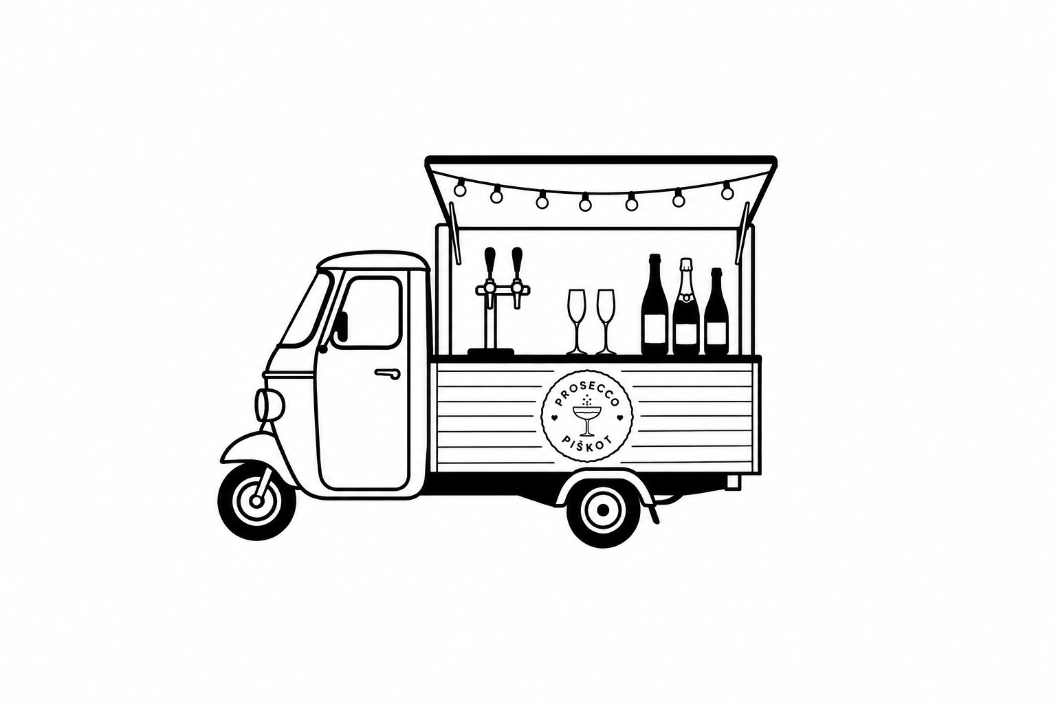 originální vine catering v piaggio prosecco vanu